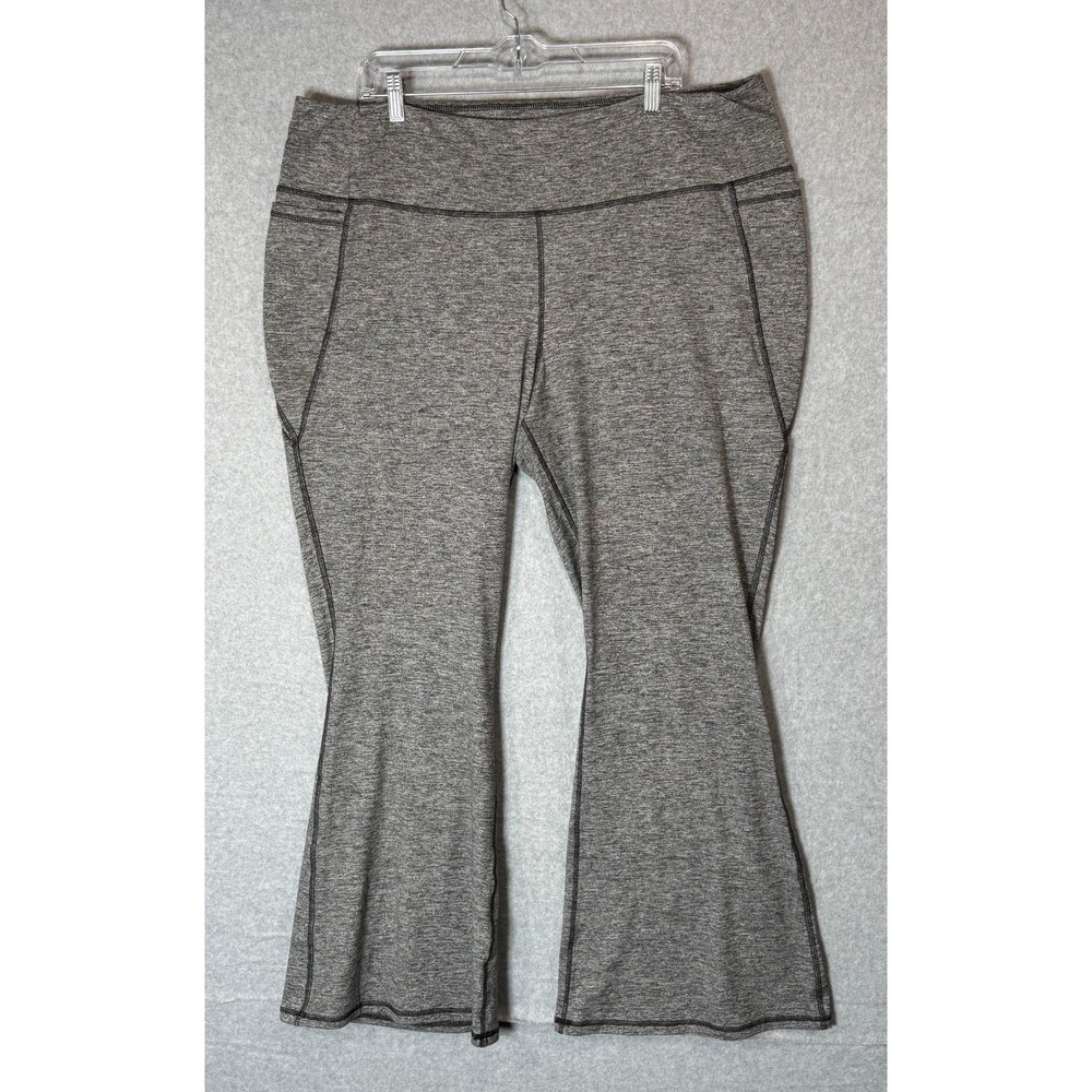 Livi Flare Leggings Yoga Pants High Waist Heathered Gray Athleisure Womens‎ Size